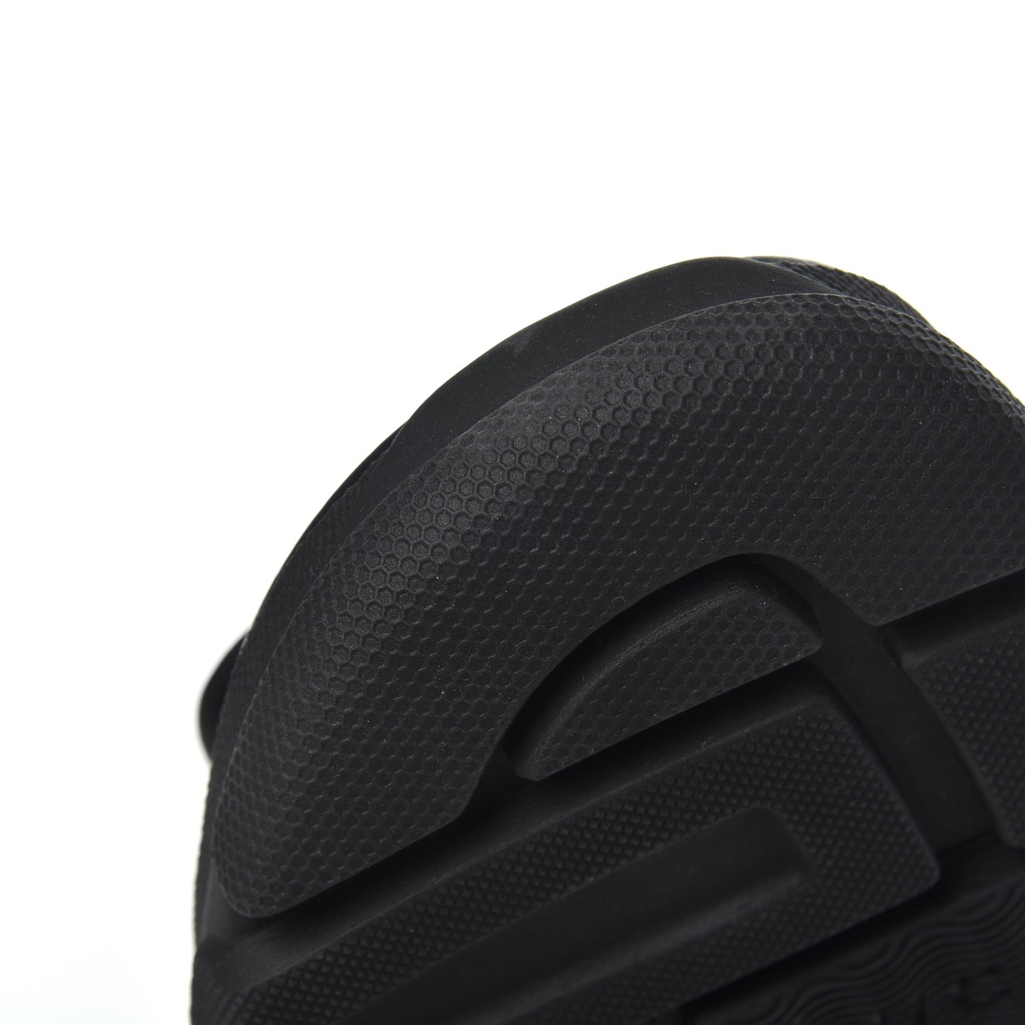 Nappa Grosgrain Logo Mens Velcro Chunky Slide Sandals 6 Black