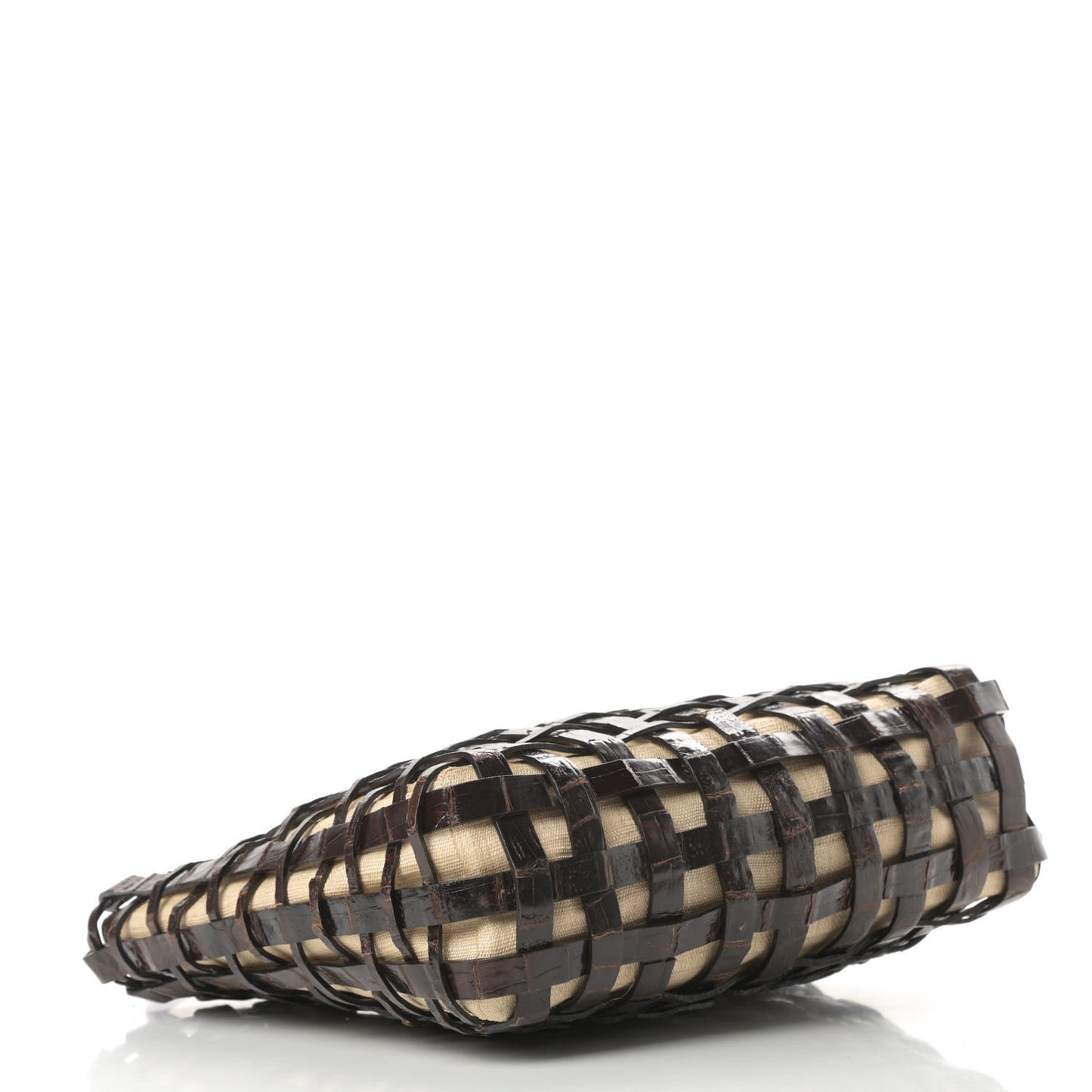 Crocodile Woven Tote Brown