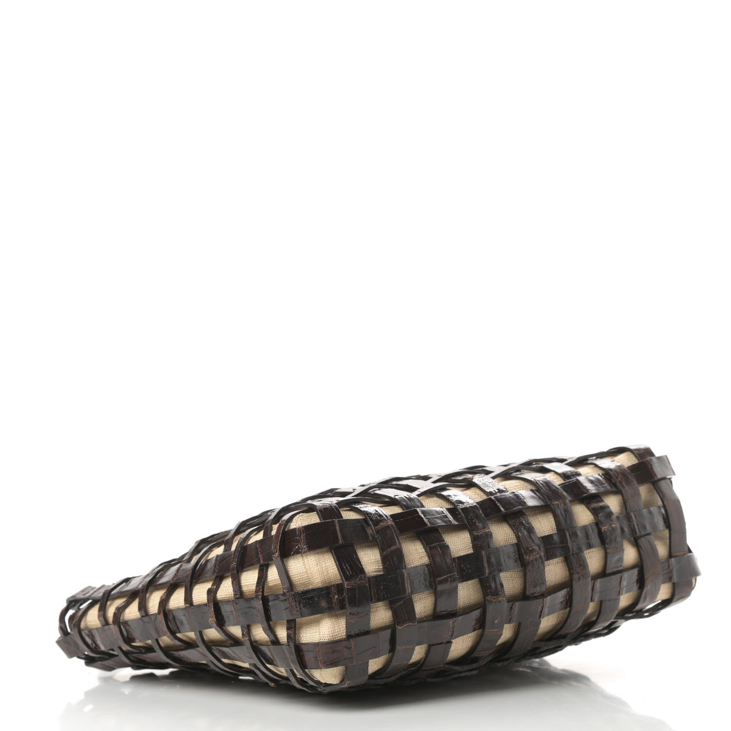 Nancy Gonzalez Crocodile Woven Tote Brown 4 of 13