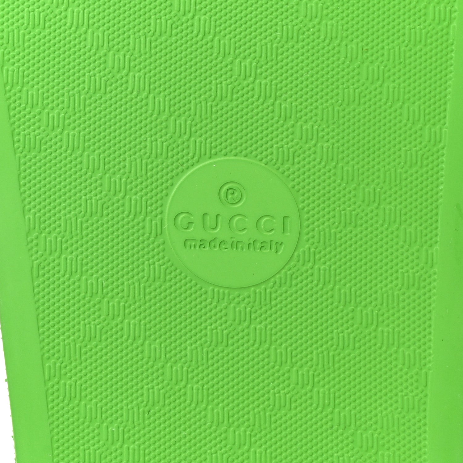 Gucci Rubber GG Monogram Perforated Womens Slide Sandals 38 Green 6 of 8