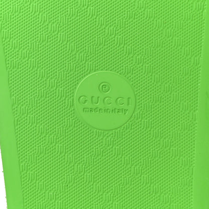 Gucci Rubber GG Monogram Perforated Womens Slide Sandals 38 Green 6 of 8