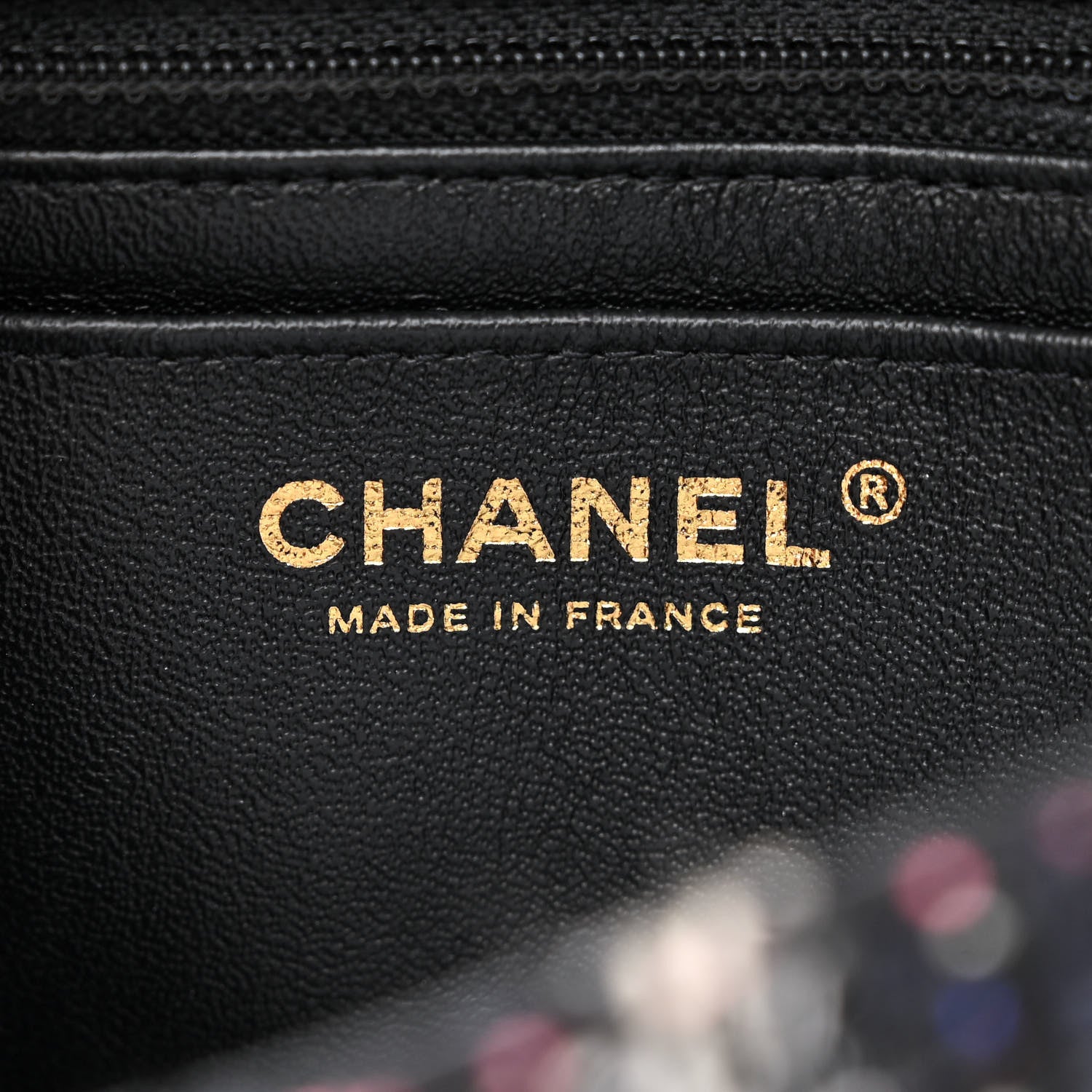 Chanel Tweed Quilted Mini Rectangular Flap Black Orange Blue 6 of 10