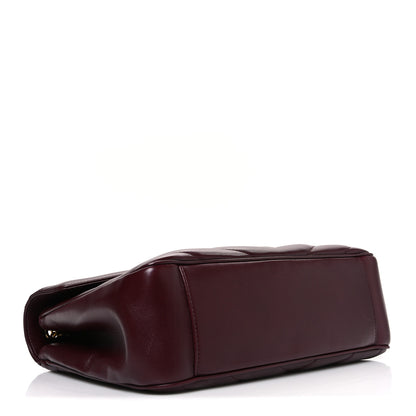 Saint Laurent Lambskin Chevron Quilted Large Loulou Rouge Cabernet 5 of 11