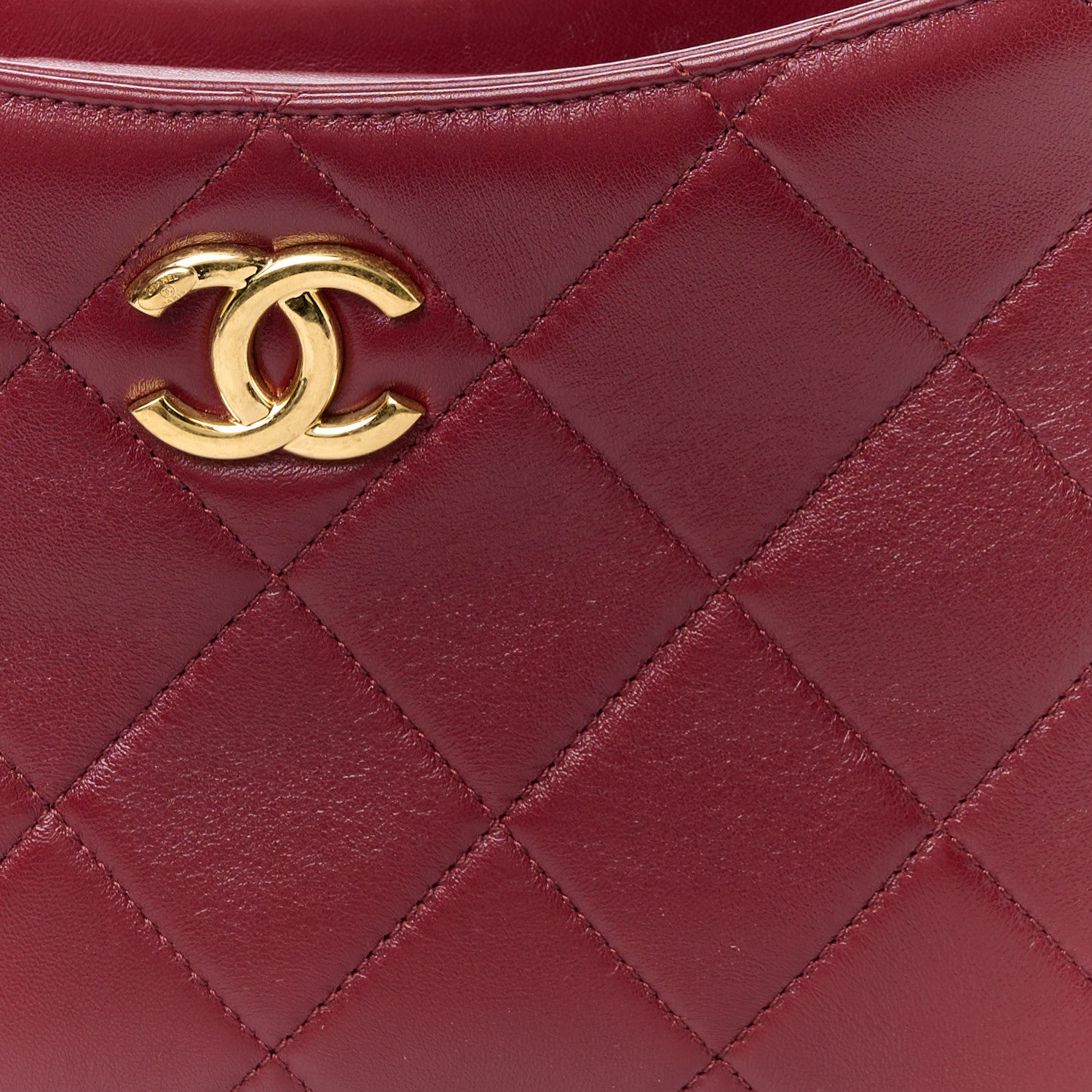Chanel Lambskin Quilted Small CC Links Hobo Burgundy 8 of 11