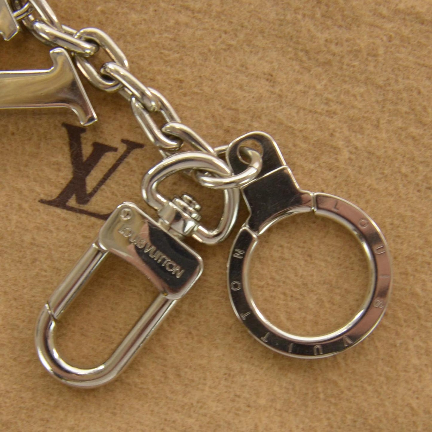 LV Initials Key Holder Silver