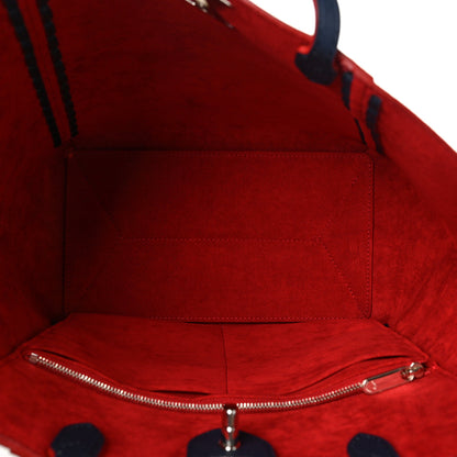 Louis Vuitton Calfskin Braided Lockme Cabas Marine Rouge 5 of 6