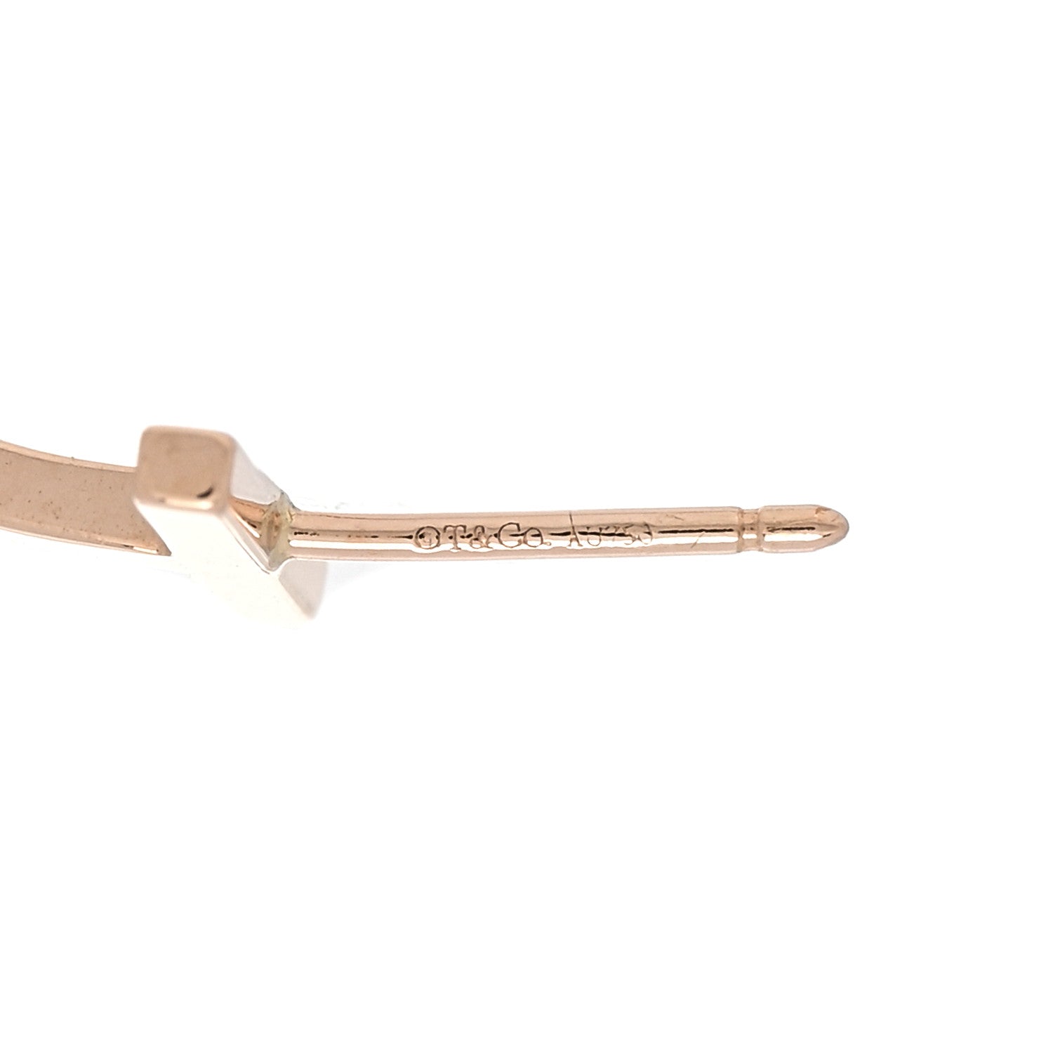 Tiffany 18K Rose Gold Medium T Wire Hoop Earrings 4 of 4