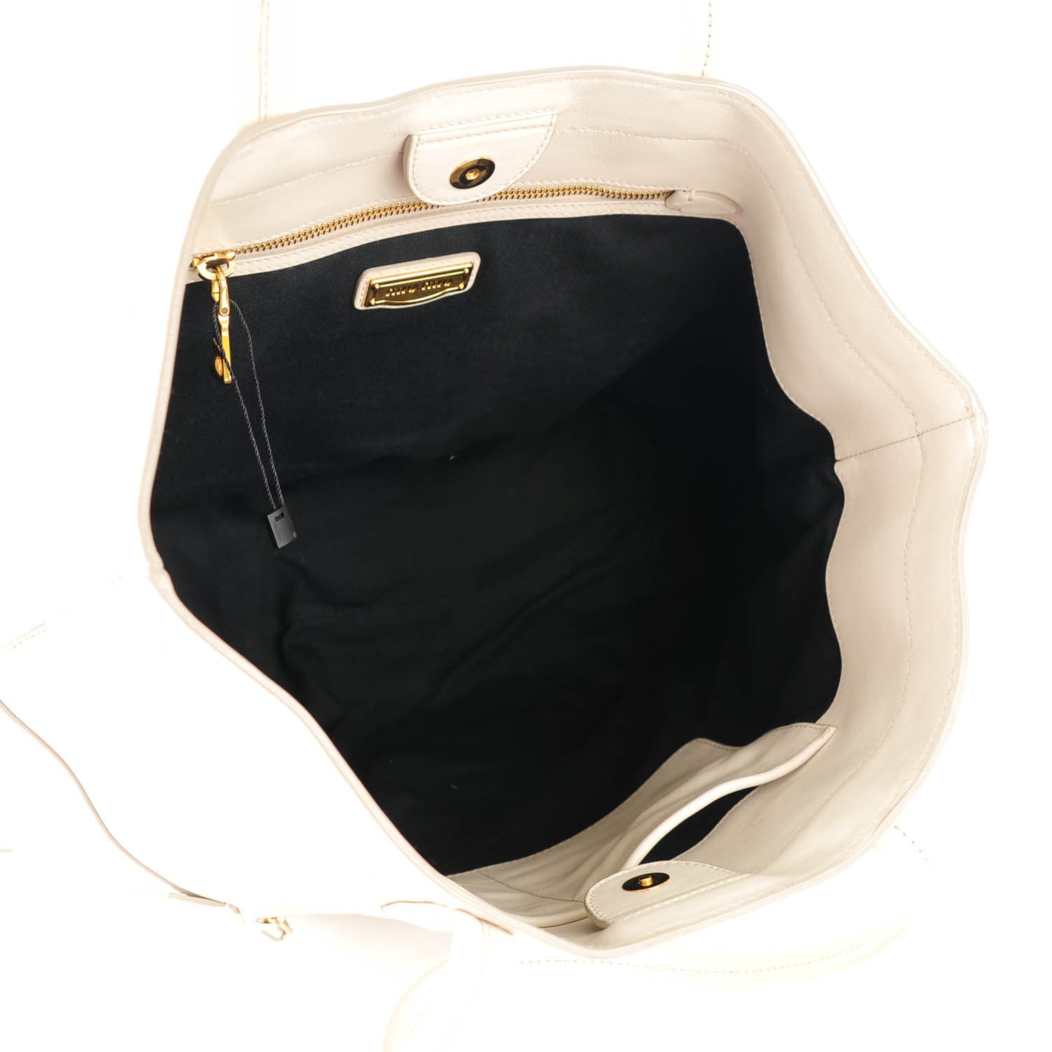 Miu Miu Vitello Soft Calf Shopping Tote Talco 5 of 11