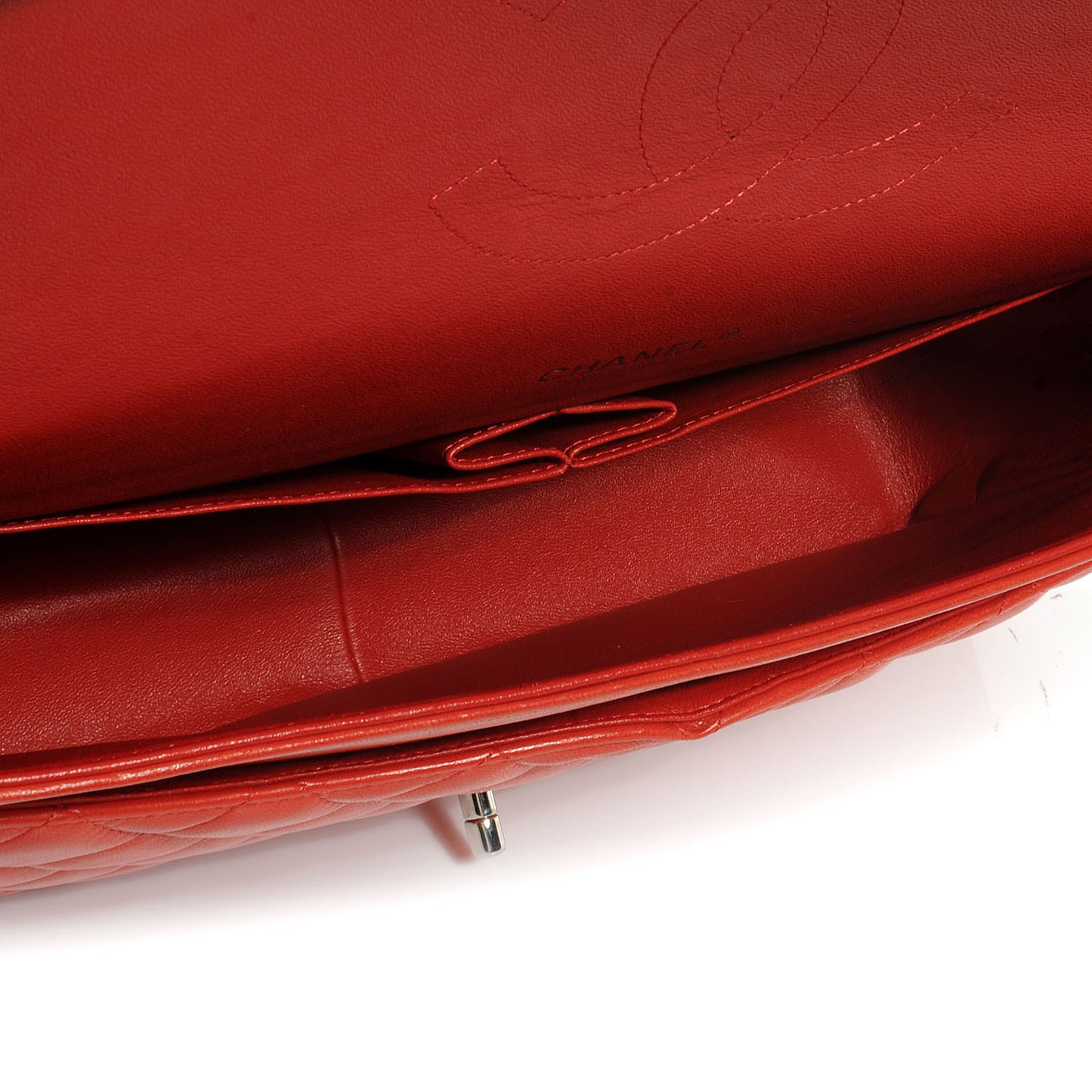Lambskin Quilted Maxi Single Flap Red