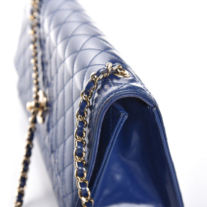 Chanel Glazed Calfskin Quilted East West Flap Blue 17 of 17