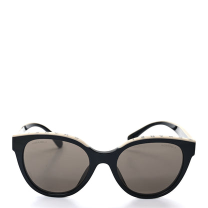 Chanel Acetate CC Butterfly Sunglasses 5414-A Black Beige 2 of 7