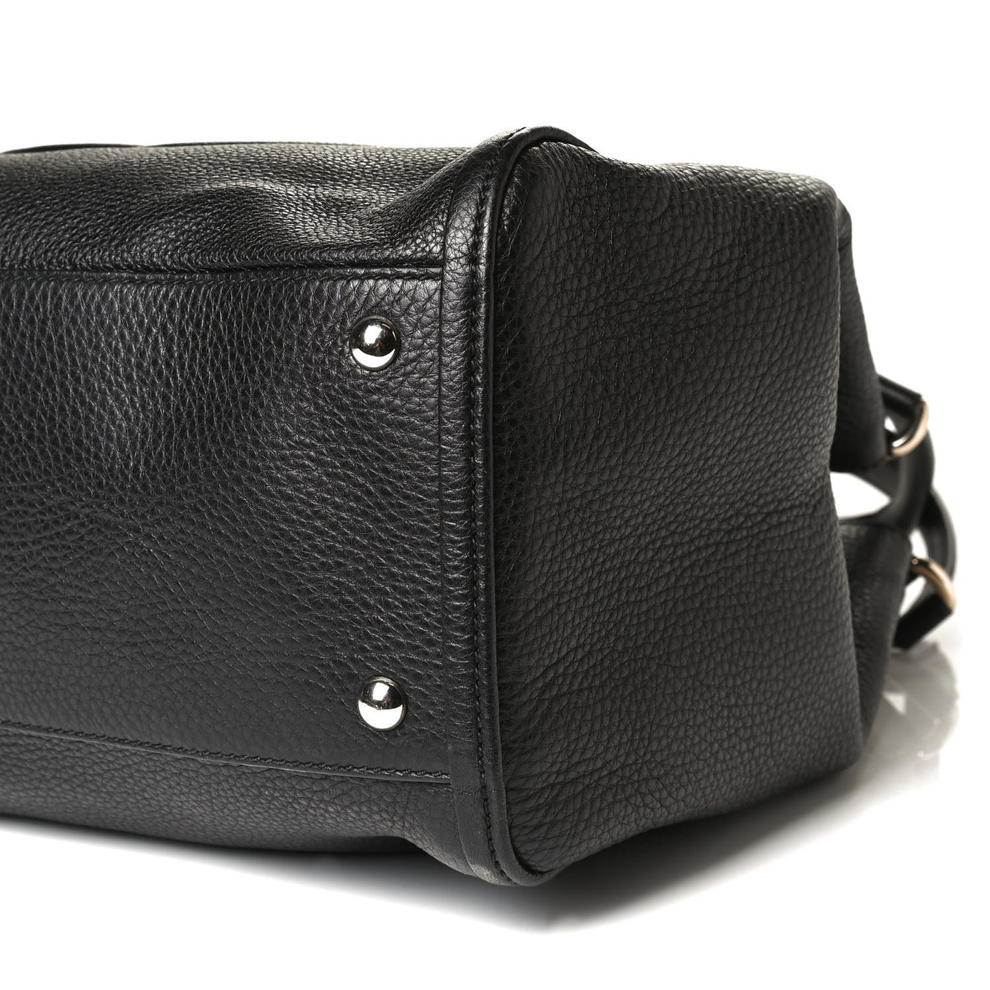 Pebbled Calfskin Medium Soho Shoulder Bag Black