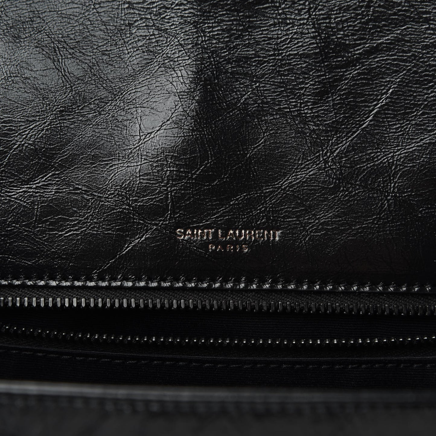Crinkled Calfskin Matelasse Monogram Medium Niki Chain Satchel Black