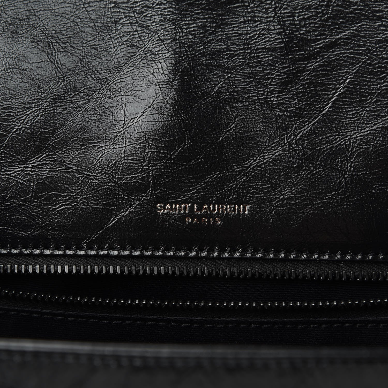 Saint Laurent Crinkled Calfskin Matelasse Monogram Medium Niki Chain Satchel Black 8 of 8