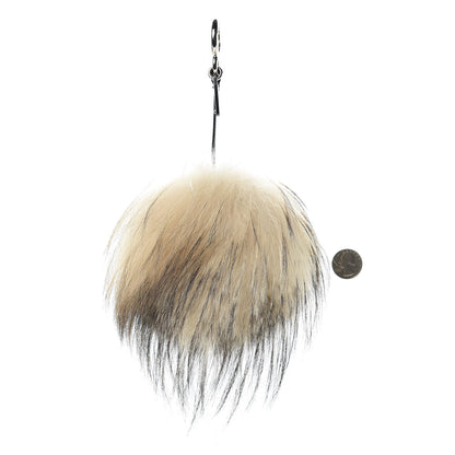 Fendi Mink Fox Rabbit Fur Vitello Flamingo Kurioso Monster Bag Bug Charm Beige Multicolor Black 2 of 2