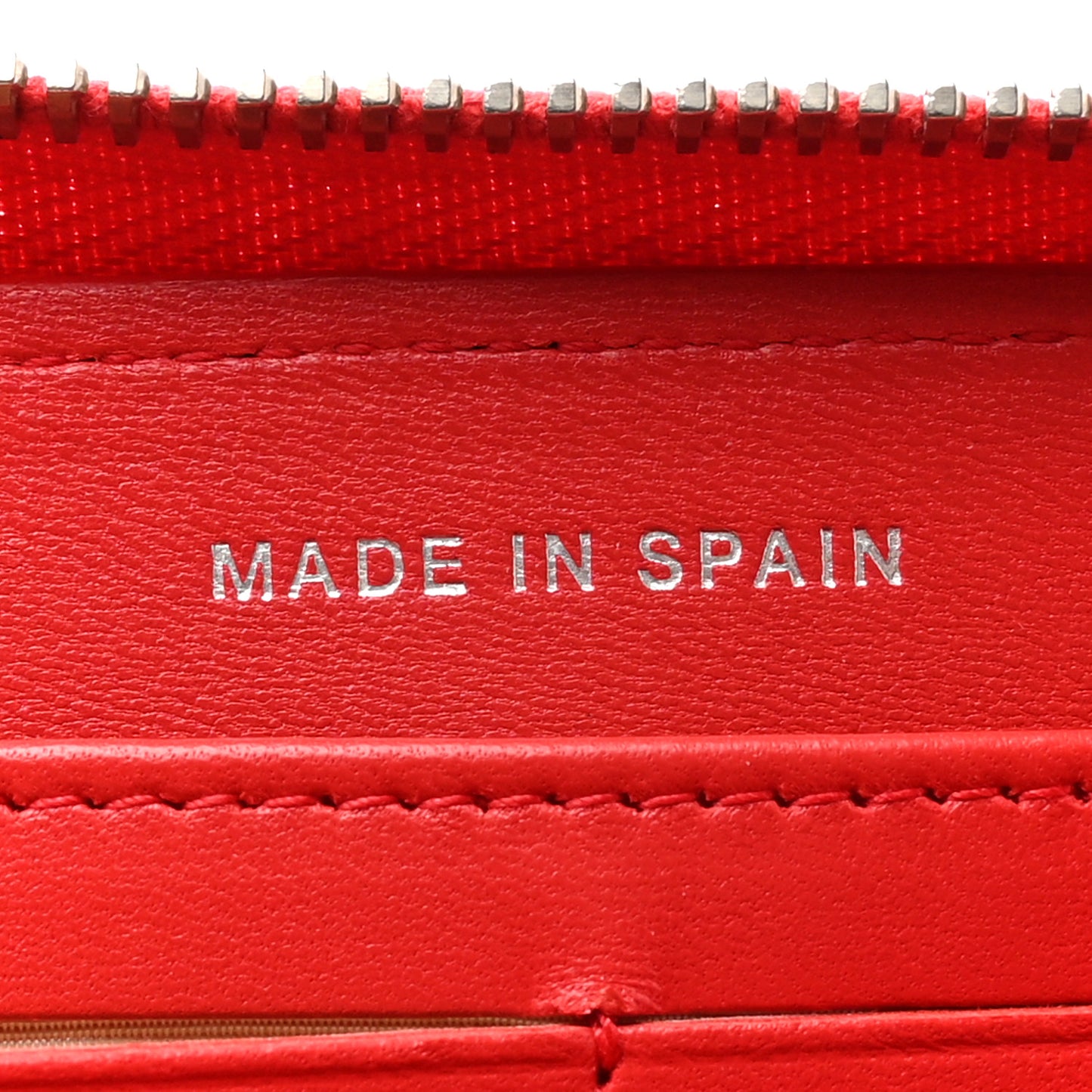 Lambskin Quilted Large Gusset Zip Around Wallet Red