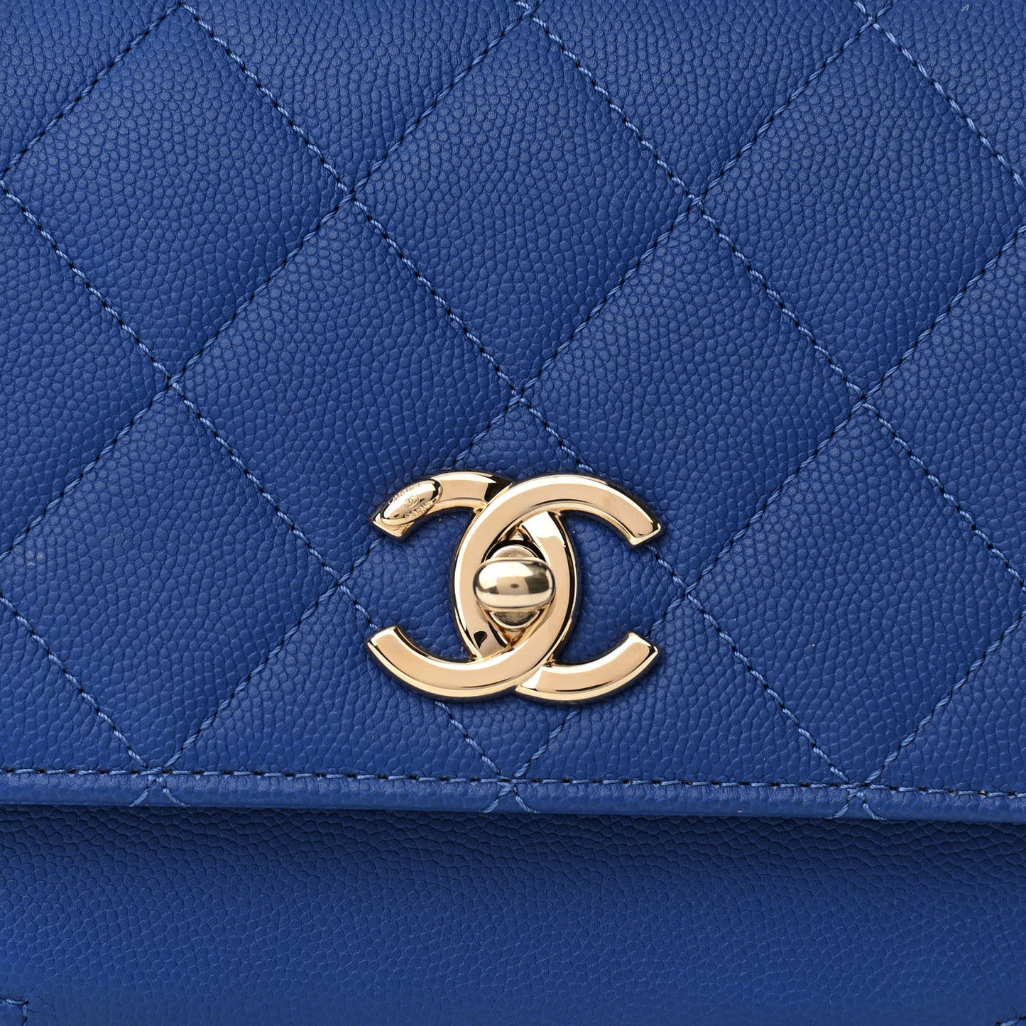 Caviar Quilted Small Business Affinity Flap Dark Blue
