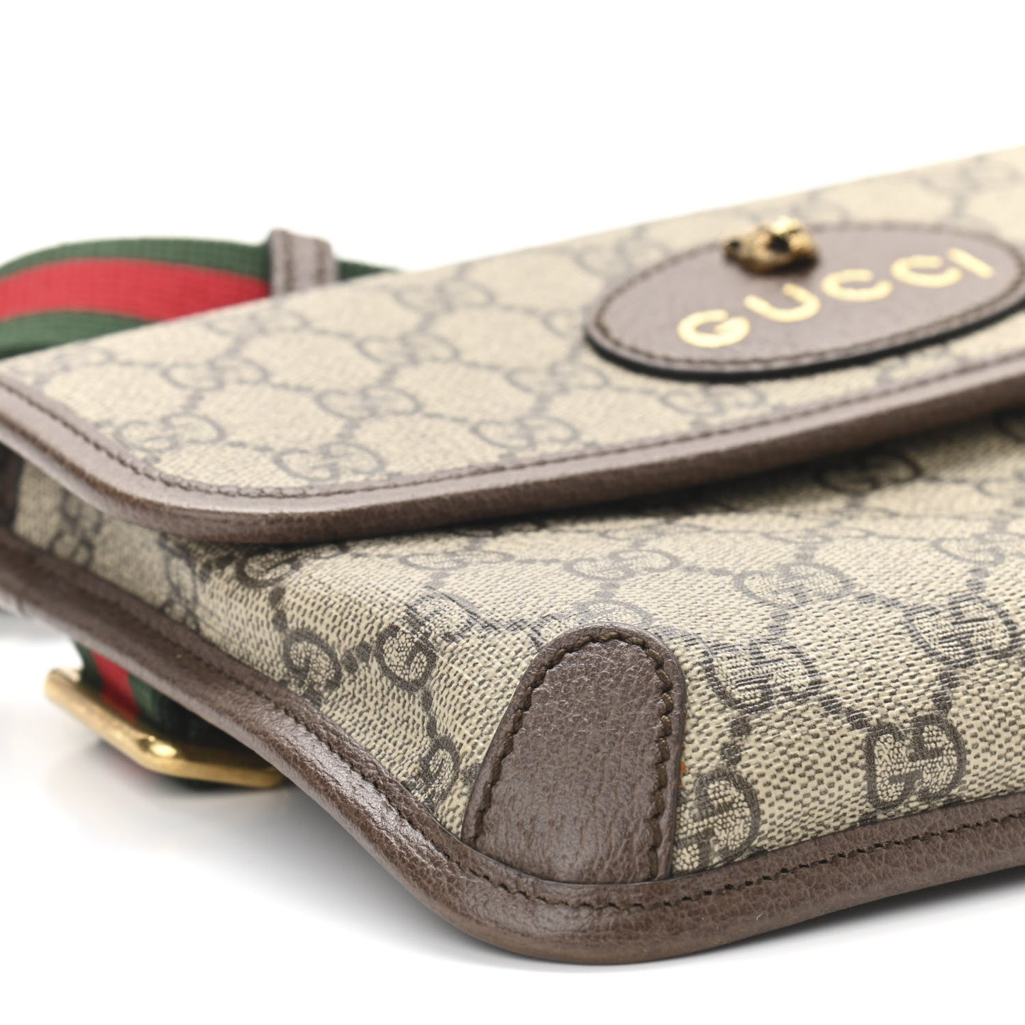 GG Supreme Monogram Neo Vintage Web Belt Bag Brown