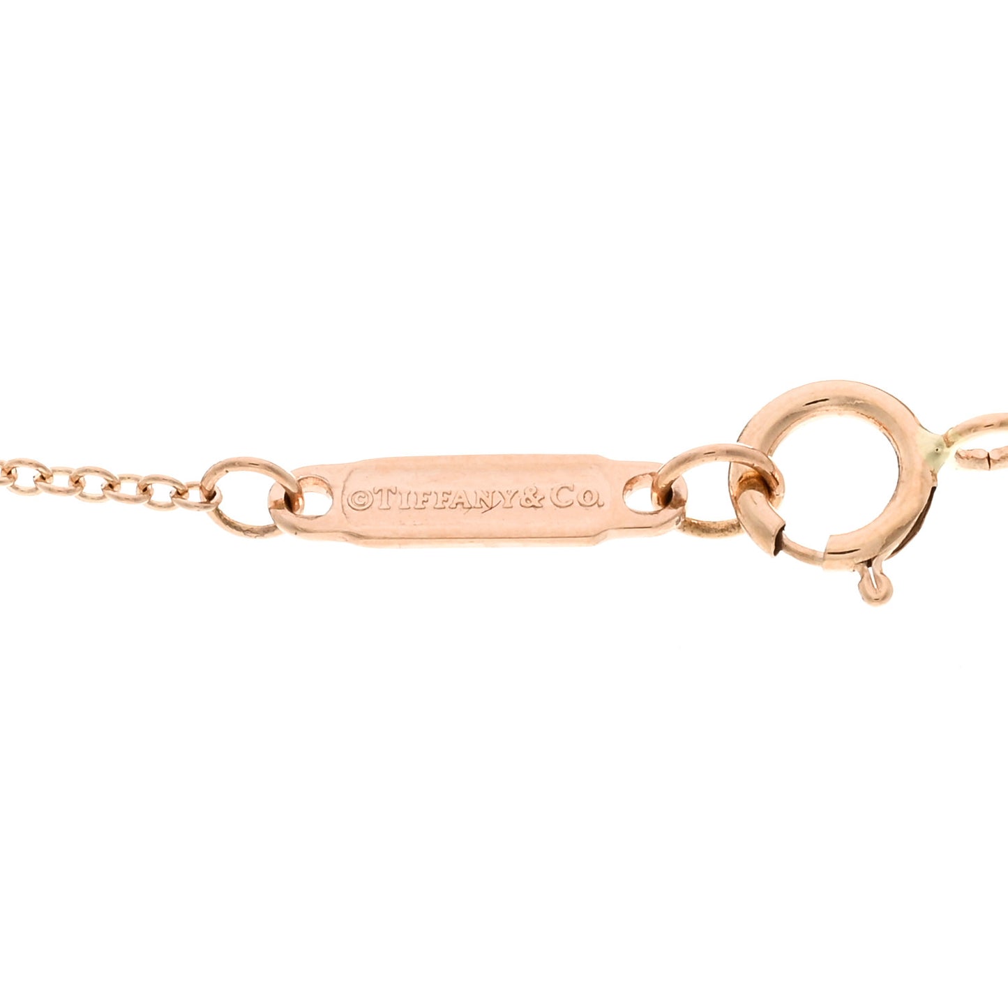 18K Rose Gold Diamond Small T Smile Pendant Necklace