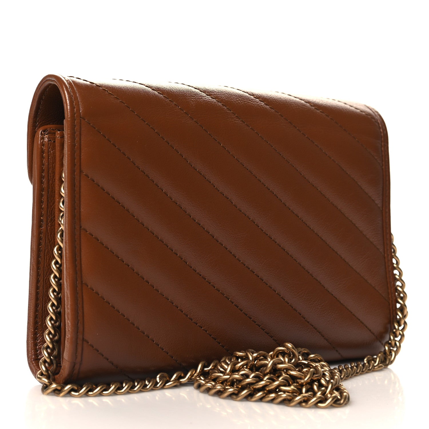 Gucci Azalea Calfskin Matelasse Diagonal GG Marmont Chain Wallet Cuir 3 of 10