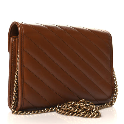 Gucci Azalea Calfskin Matelasse Diagonal GG Marmont Chain Wallet Cuir 3 of 10