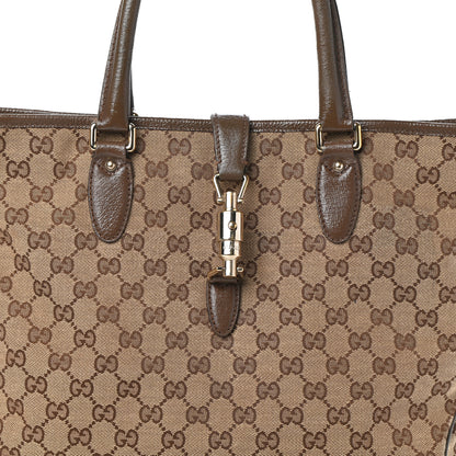 Gucci Monogram Piston Lock Tote Brown 7 of 9
