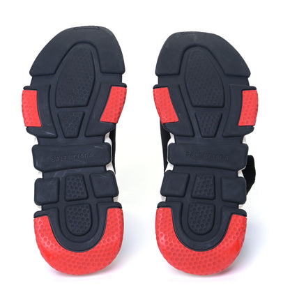 Balenciaga Neoprene Knit Womens Speed Sneakers 40 Black White Red 3 of 4