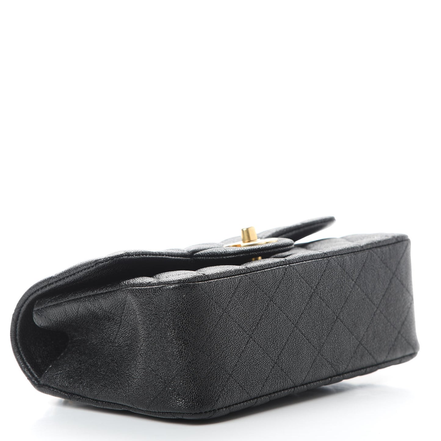 Caviar Quilted Mini Top Handle Rectangular Flap Black
