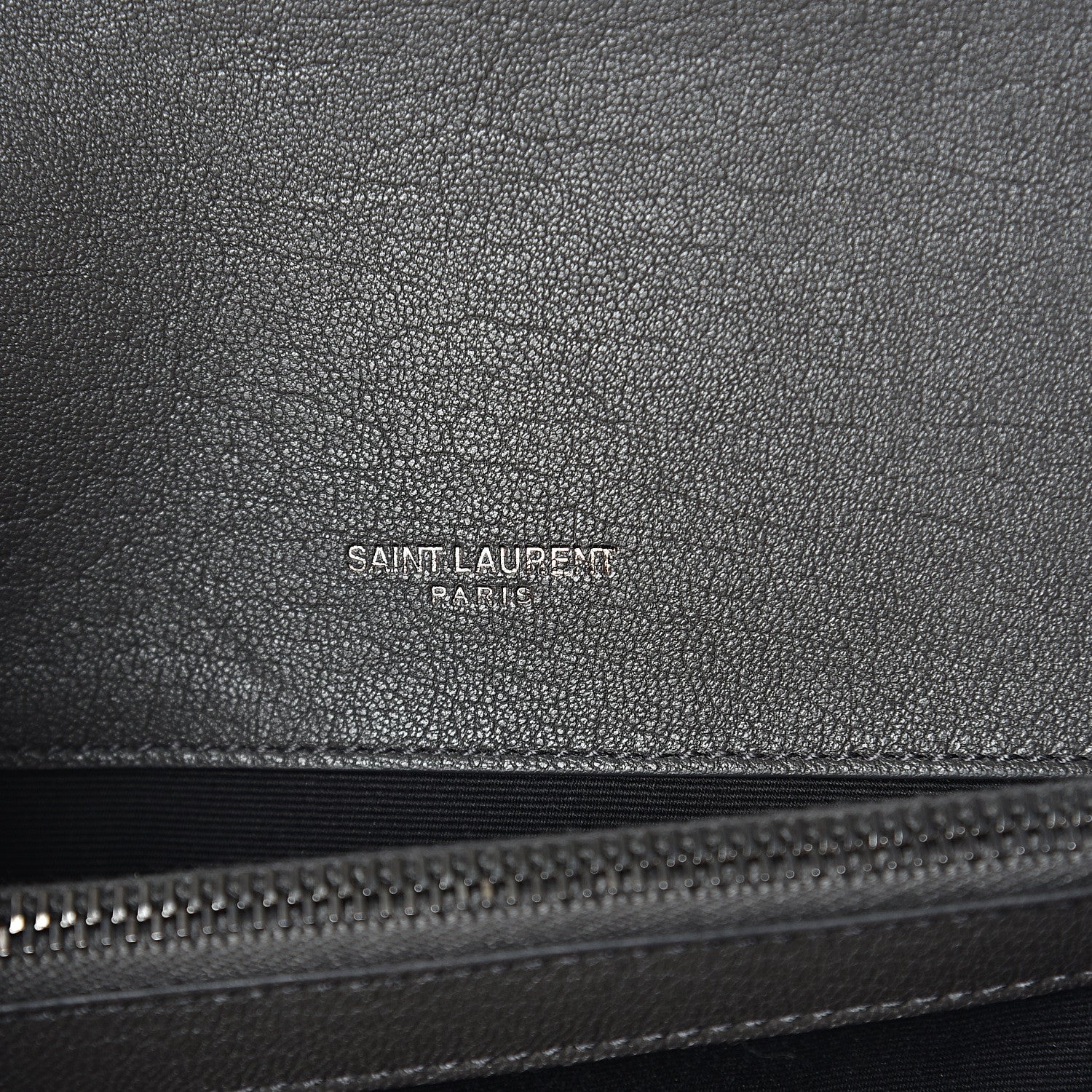 Saint Laurent Sheepskin Matelasse Chevron Monogram Medium College Bag Light Coal 5 of 9