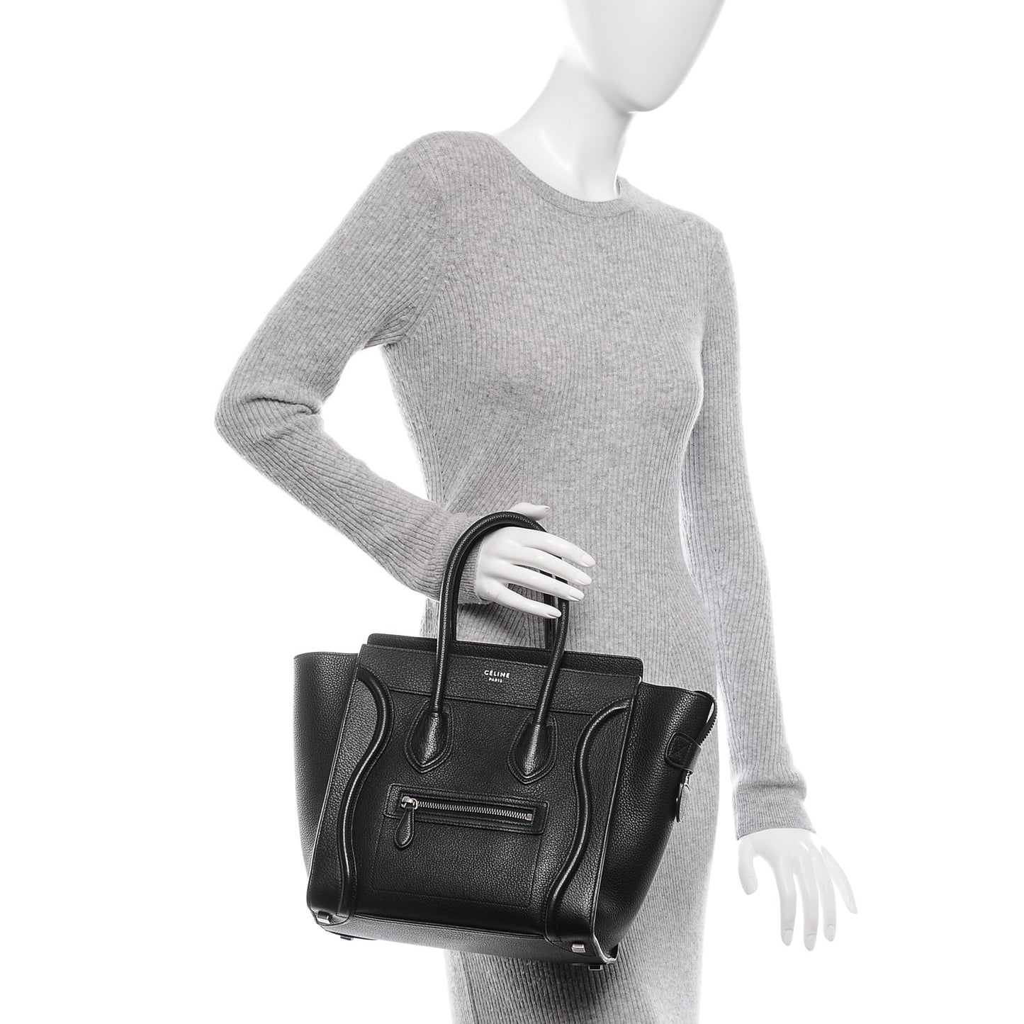 Drummed Calfskin Micro Luggage Black