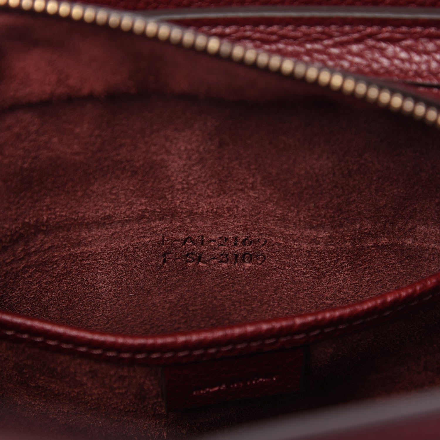 Celine Drummed Calfskin Nano Luggage Burgundy 9 of 10