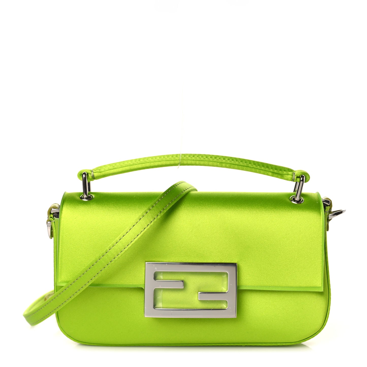 Silk Satin Phone Baguette Wasabi
