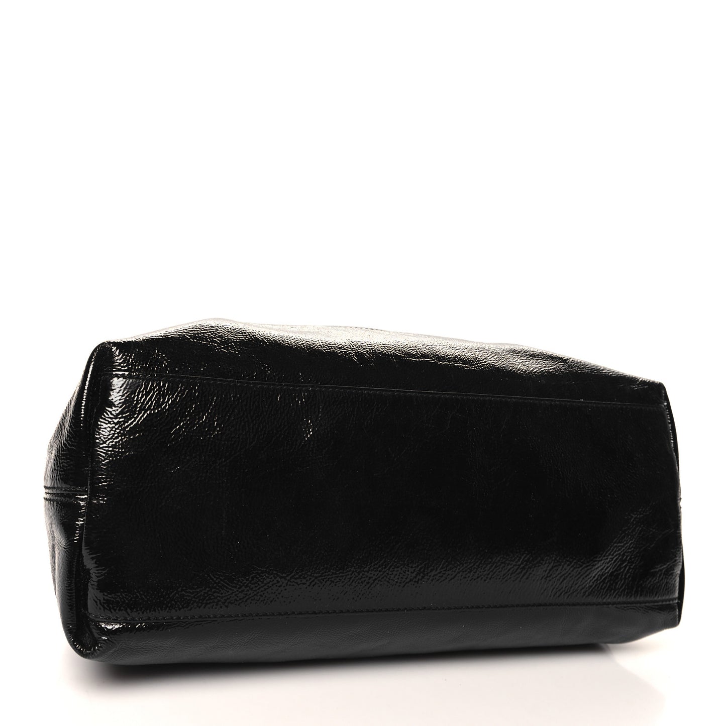 Patent Medium Soho Chain Shoulder Bag Black