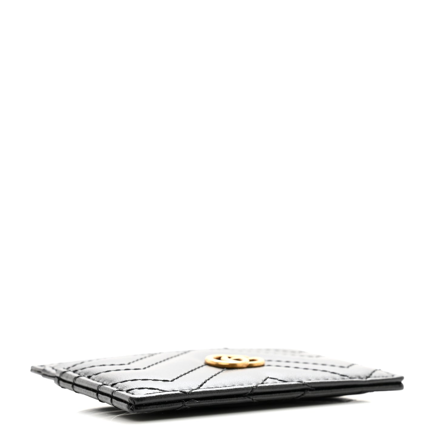 Calfskin Matelasse GG Marmont Card Holder Black