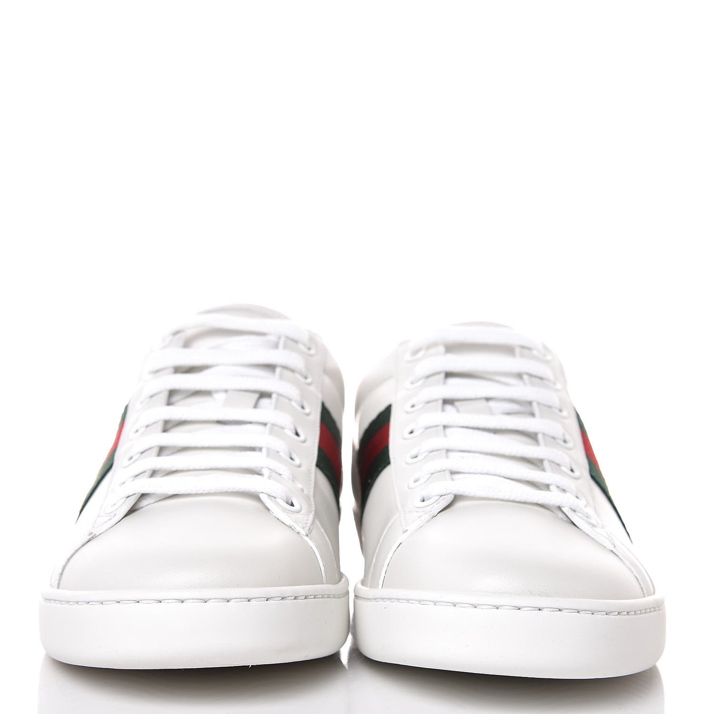 Calfskin Ayers Bee Embroidered Ace Sneakers 38 White Green