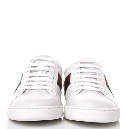 Gucci Calfskin Ayers Bee Embroidered Ace Sneakers 38 White Green 2 of 8