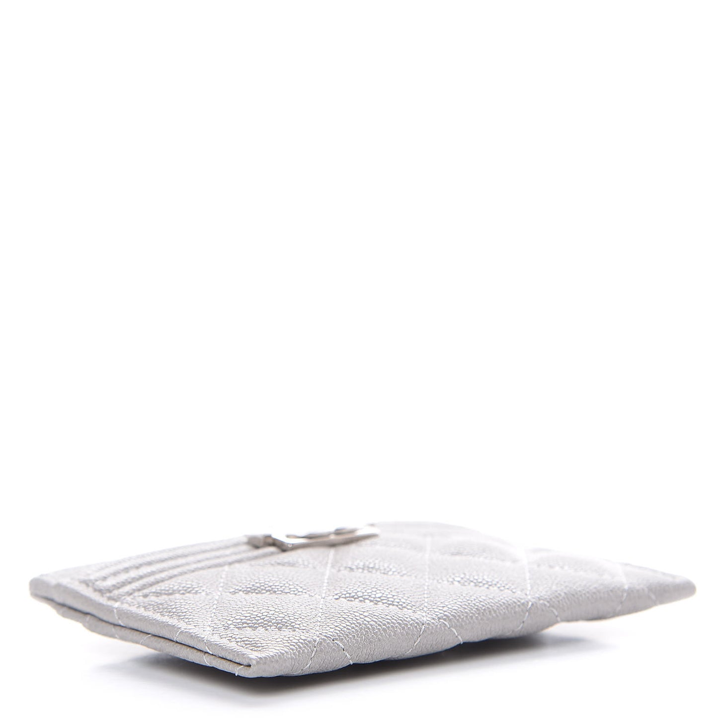 Caviar Quilted Boy Card Holder Grey