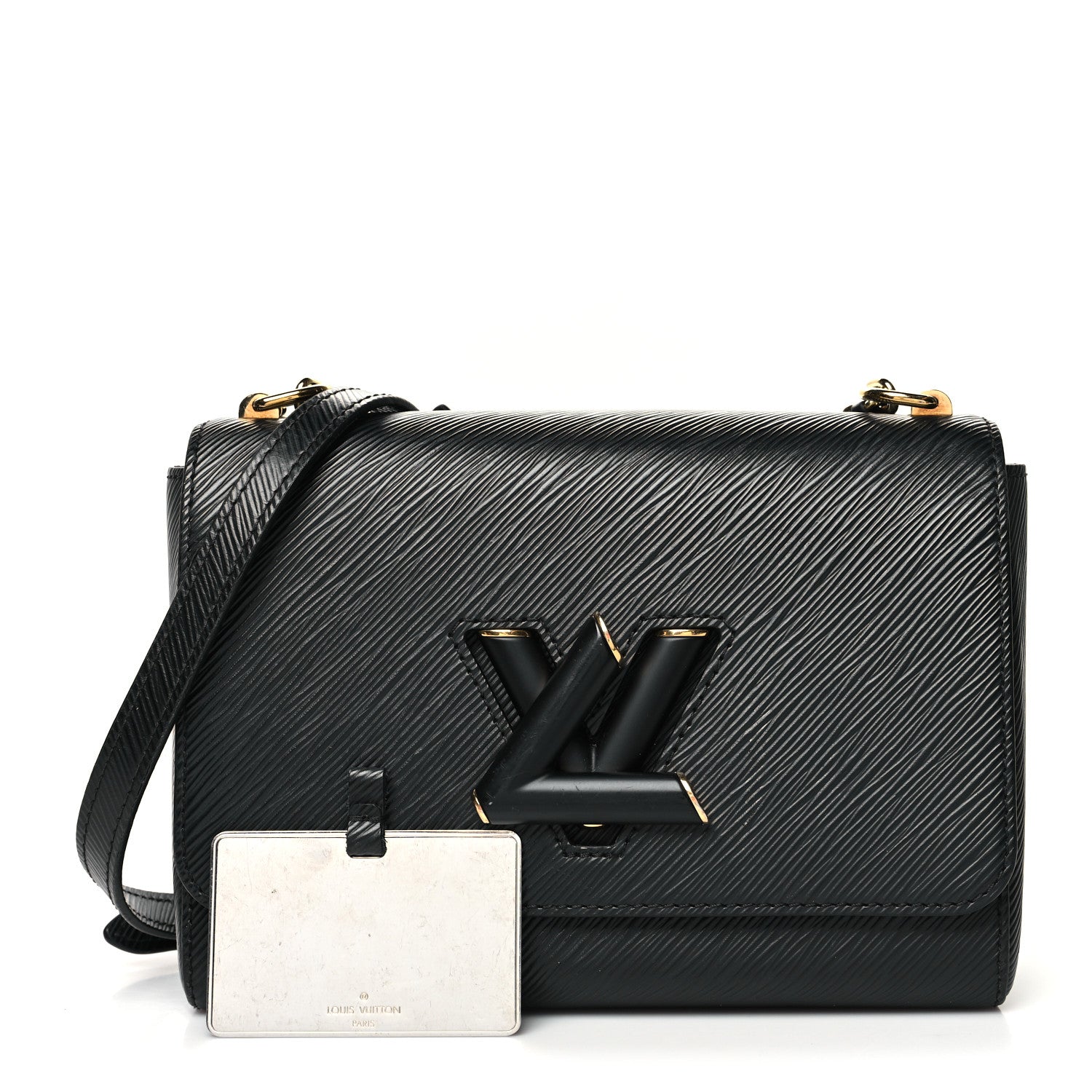 Louis Vuitton Epi Twist Shoulder Bag MM Matte Black Gold 1 of 10