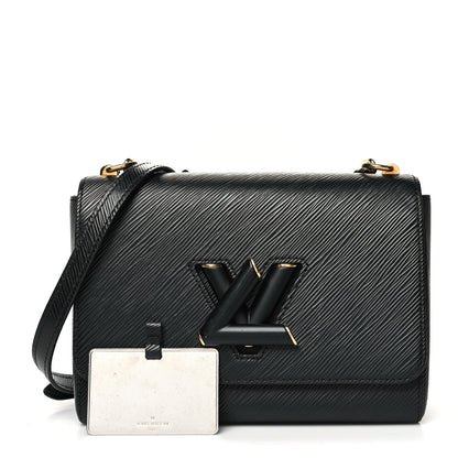 Louis Vuitton Epi Twist Shoulder Bag MM Matte Black Gold 1 of 10