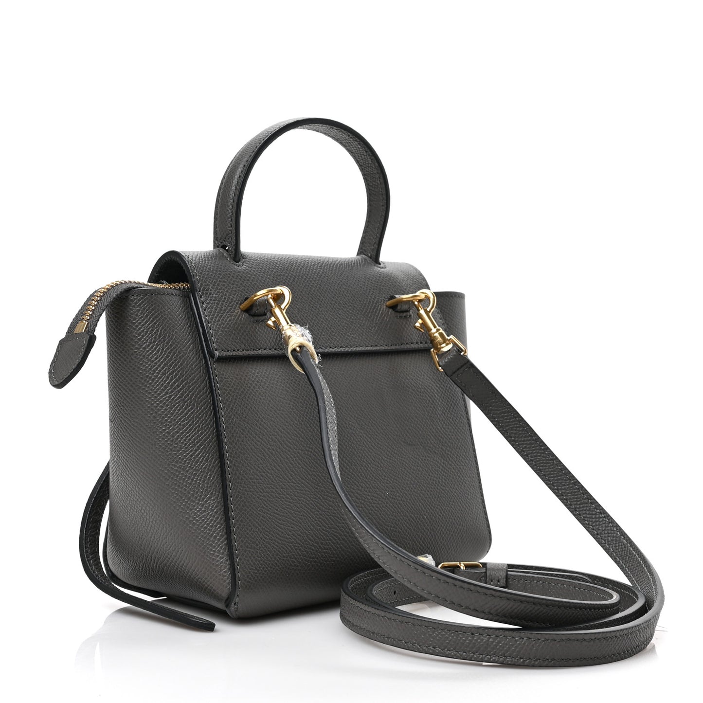 Grained Calfskin Pico Belt Bag Grey