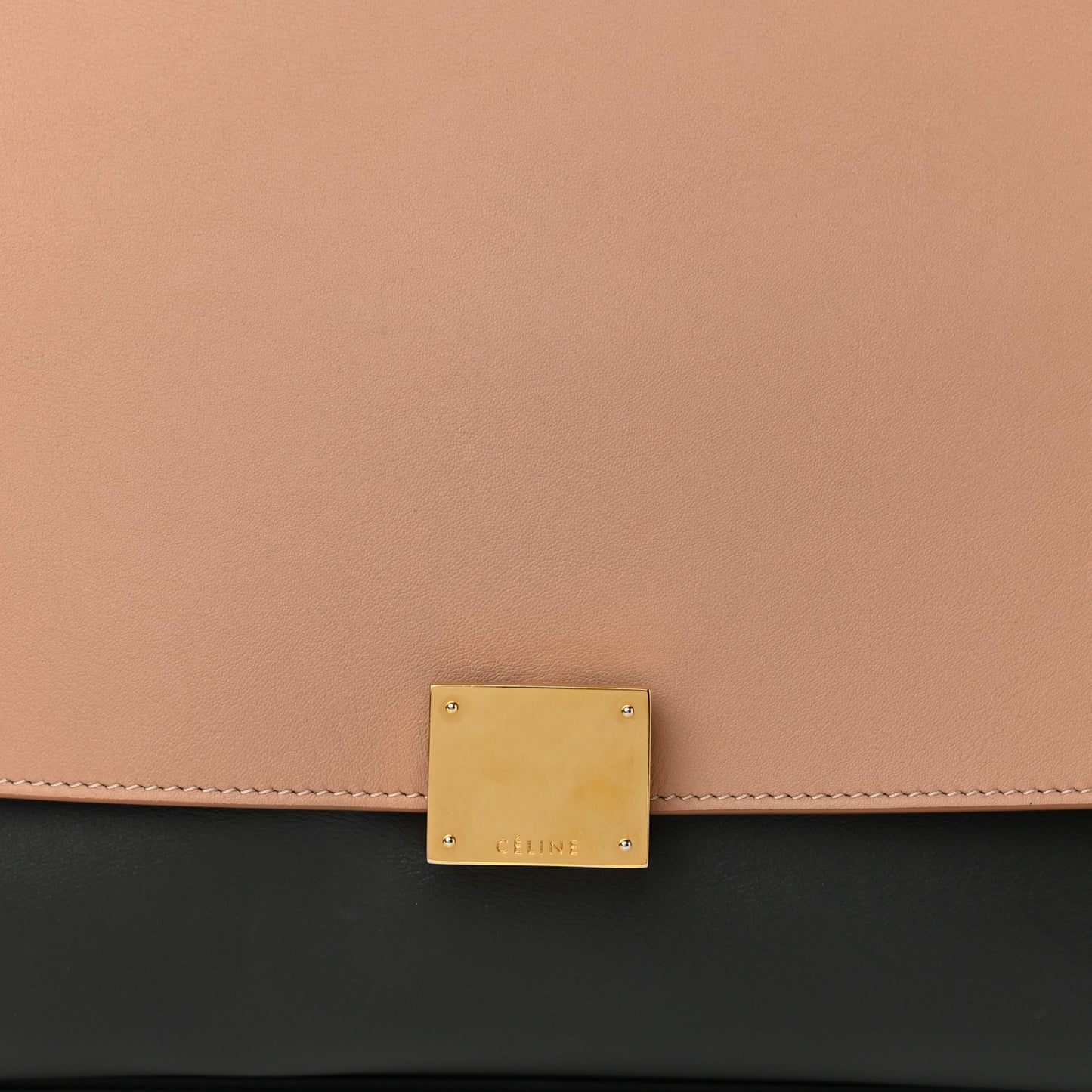 Smooth Calfskin Nubuck Small Tri-Color Trapeze Nude