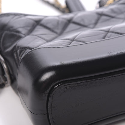 Chanel Aged Calfskin Quilted Small Gabrielle Hobo Black 11 of 12