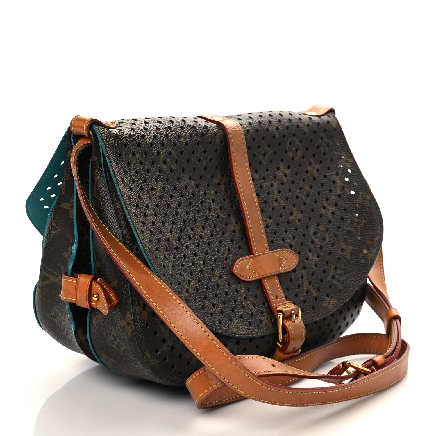 Louis Vuitton Monogram SC Flore Saumur Teal 3 of 10