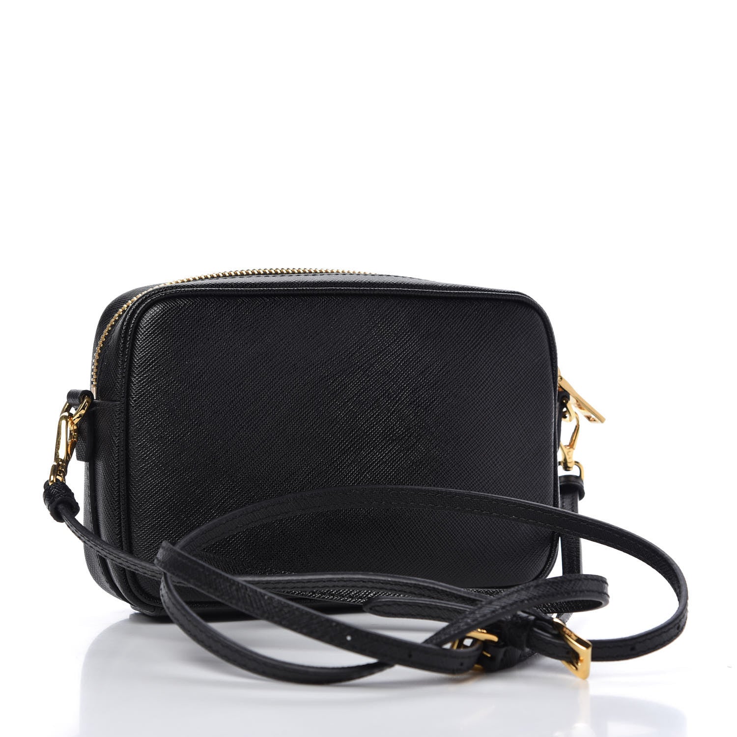 Prada Saffiano Lux Small Camera Crossbody Bag Black 3 of 10