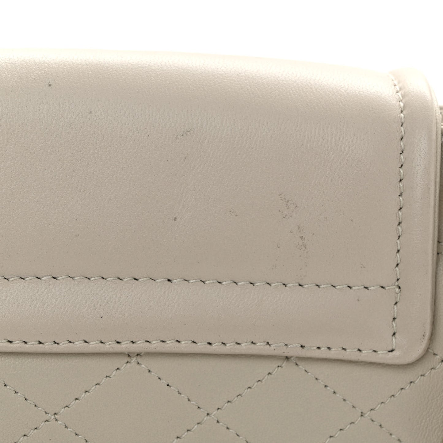 Lambskin Quilted Monogram Mini Nolita Blanc Vintage