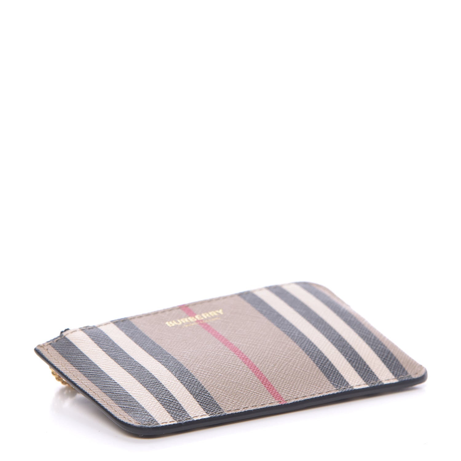 Burberry E-Canvas Calfskin Icon Stripe Zip Coin Case Archive Beige 4 of 6