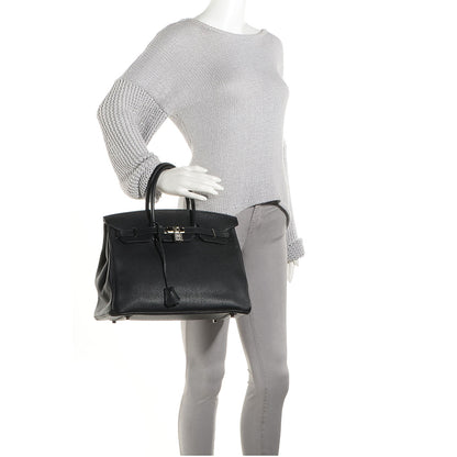 Hermes Taurillon Clemence Birkin 35 Black 2 of 23