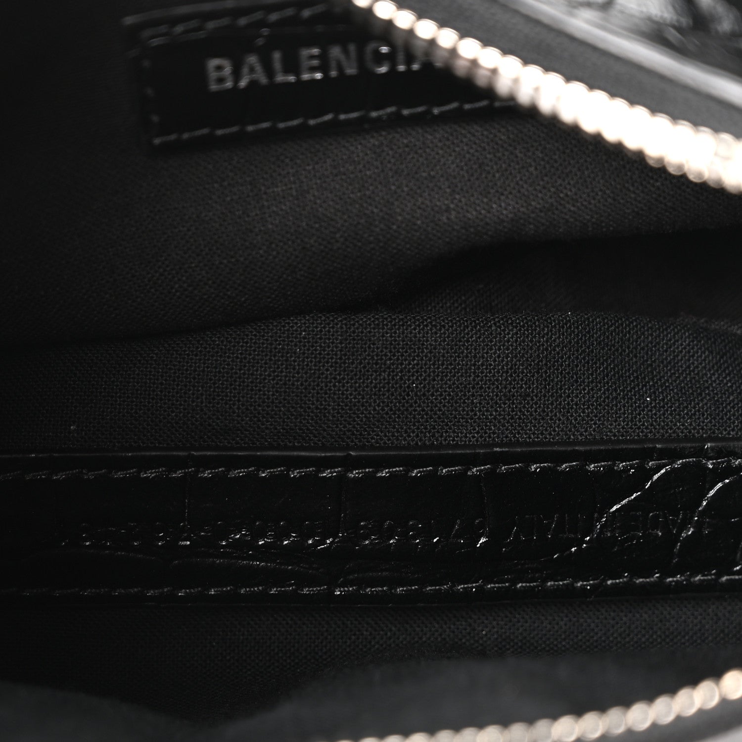 Balenciaga Extra Supple Calfskin Crystal Crocodile Embossed Le Cagole Shoulder Bag XS Black 8 of 11