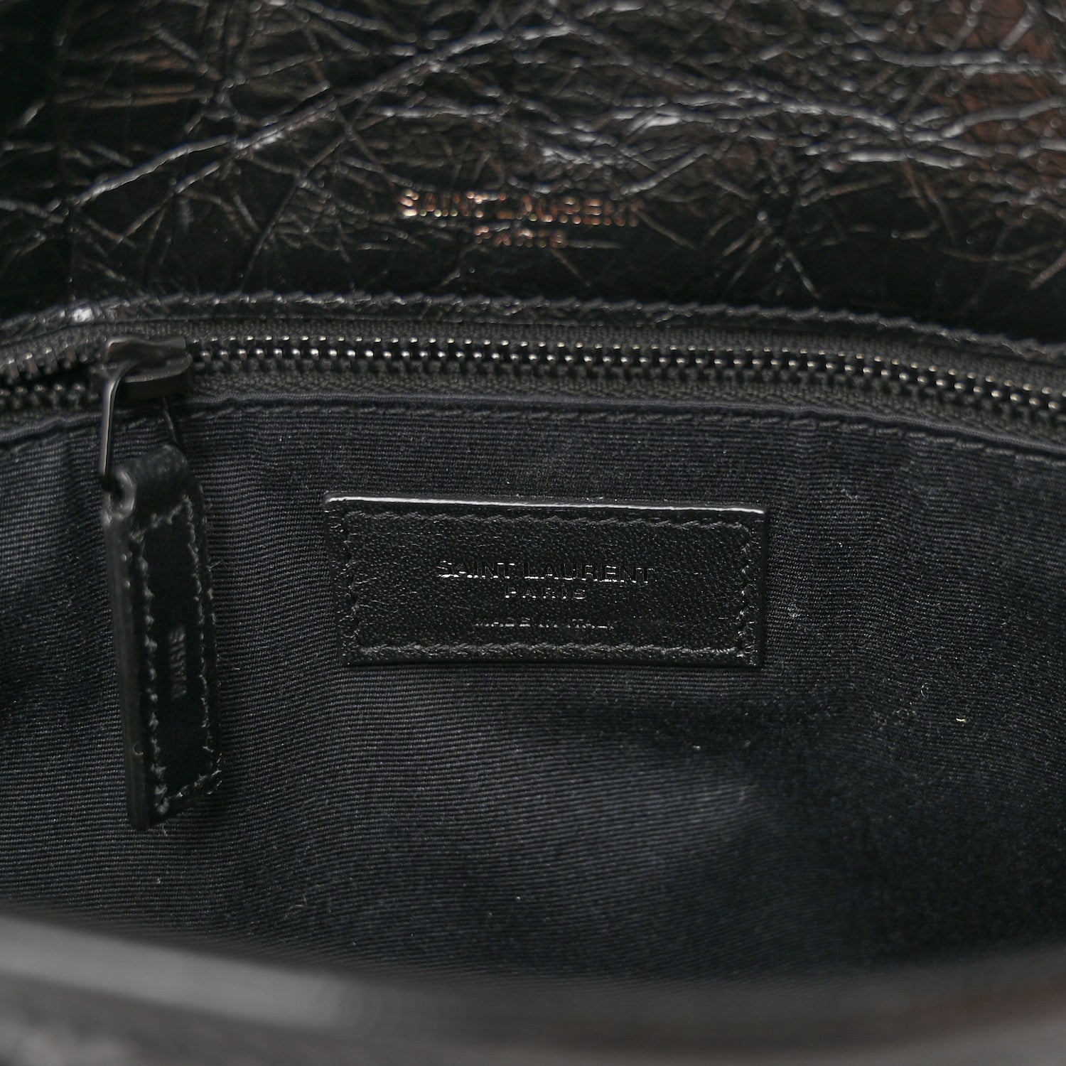 Saint Laurent Crinkled Calfskin Matelasse Monogram Medium Niki Chain Satchel Black 6 of 9