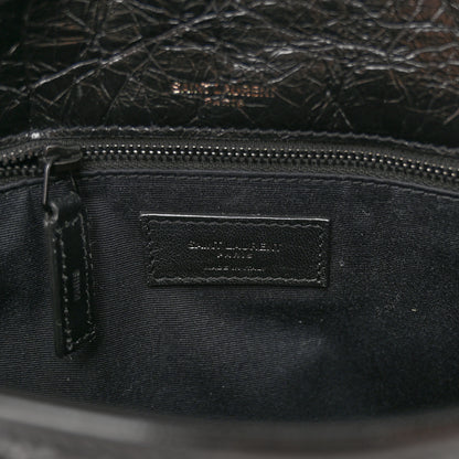 Saint Laurent Crinkled Calfskin Matelasse Monogram Medium Niki Chain Satchel Black 6 of 9